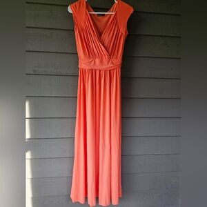 California poppy colored long dress
